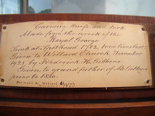 An historic carving set made from salvaged materials taken from the wreck of HMS Royal George — image 2